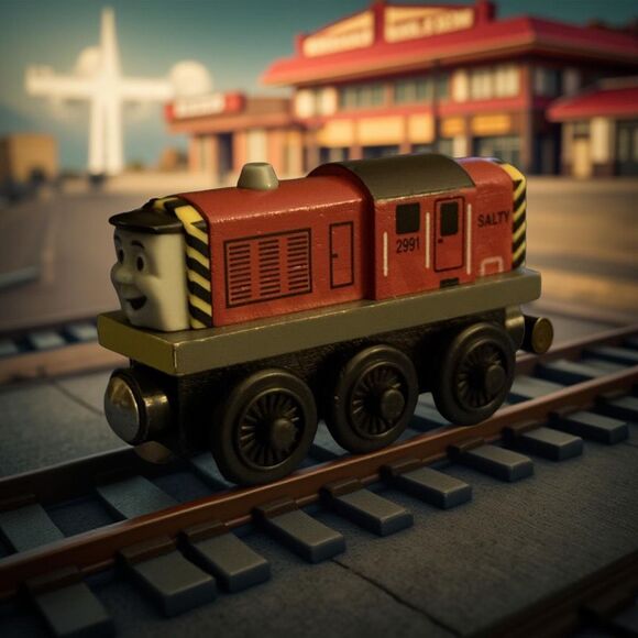 Thomas The Train Wooden Railway SALTY Train Red Engine Car B4 - Picture 1 of 7